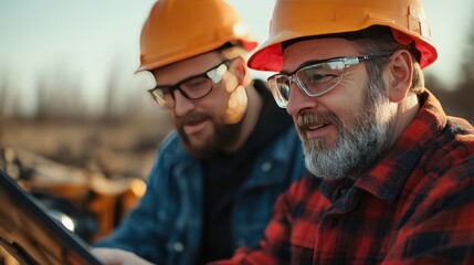 Geologists studying seismic data for oil and gas exploration in the field