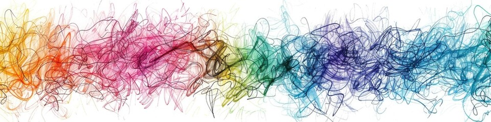 Color Pencil Scribble Collage on White Background. Hand-drawn Artwork with Graphite Vignetting