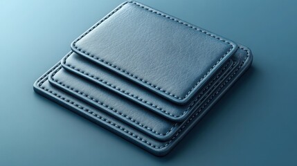 Leather business card holder with blank cards on a light background, ideal for branding