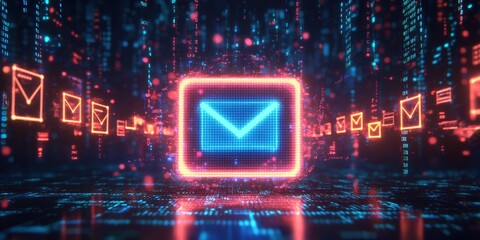 New email notification concept for business e-mail communication and digital marketing. Inbox receiving electronic message alert. 