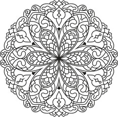 Mandala For Adult coloring page.Flower Outline mandala vector