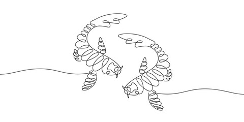 Continuous line drawing of koi carp fish. Minimalist black linear sketch isolated on white background. Hand drawn vector illustration.