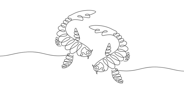 recommend clip art: Continuous line drawing of koi carp fish. Minimalist black linear sketch isolated on white background. Hand drawn vector illustration.