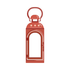 Winter Christmas lantern in flat vector design. Merry holiday.