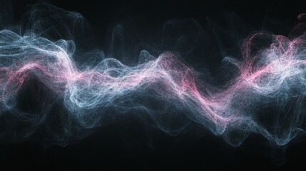 Obraz premium Abstract Colorful Smoke or Wave Patterns Flowing Dynamically Against a Dark Background for Creative Backgrounds and Digital Artwork Designs