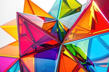 Close-up of colorful glass blocks in various hues