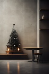 Fototapeta premium An uncluttered look at Christmas with minimalist elements AI generated illustration