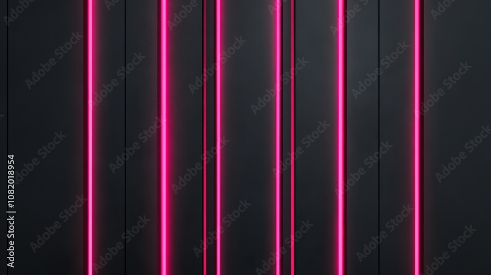 Poster abstract black background with vibrant pink neon lines creating a modern and futuristic design, idea