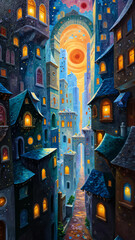 Fototapeta premium night city street