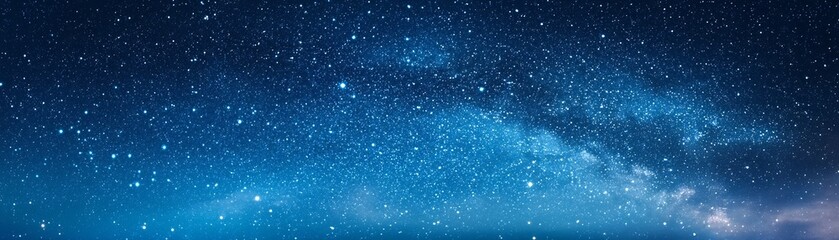 Obraz premium Magical Starry Night Sky with Twinkling Stars and Deep Blue Gradient for Sleep Relaxation or Astronomy Concepts