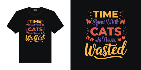 Trendy typography cat t-shirt design | Cat t shirt design | Vector cat typography