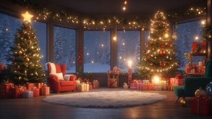 3d render image of empty decoration chrismas