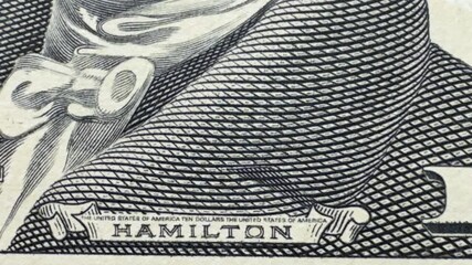 Dolar money close up. Usa green cash. Many american bucks. Ten Usd dollar banknote. Us bill loop. Stop motion animation. United States fund. 10 backs loan closeup. Rising price concept. World crisis.