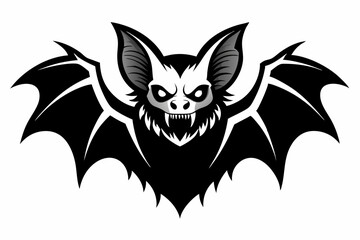 A Powerful Black and White Bat Illustration.