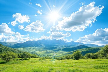 Sunlight Breaks Over Rugged Mountains in Remote Landscape, Capturing Nature's Beauty and Serenity in a Stunning Natural Scene