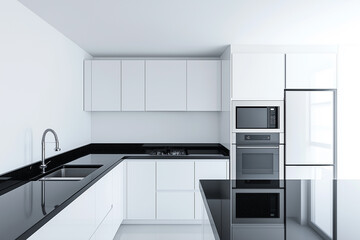 modern kitchen interior with kitchen