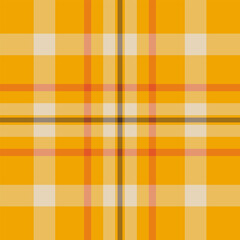 Retail fabric texture textile, back vector pattern seamless. Wedding background check tartan plaid in bright and amber colors.