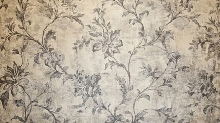 Obraz premium Neutral damask in gray and cream floral motifs create balance and elegance