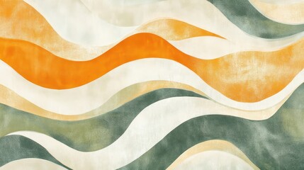 Blending wave-like forms grainy texture and glowing accents create liquid movement