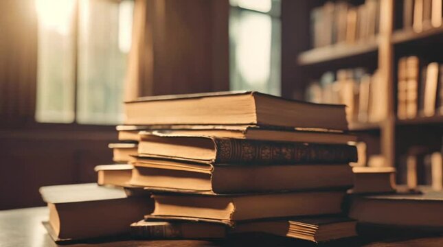 stack of old books