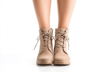 A pair of women's shoes placed on a clean white surface, ideal for close-up photography or showcasing footwear designs