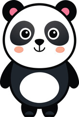Vector illustration, Funny little panda child smiling on a white background