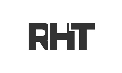 RHT logo design template with strong and modern bold text. Initial based vector logotype featuring simple and minimal typography. Trendy company identity.