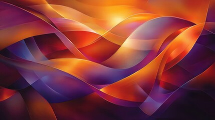 Accordion shapes melt into waves with glowing gradients on a smooth wallpaper