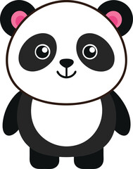 Vector illustration, Funny little panda child smiling on a white background