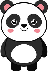 Vector illustration, Funny little panda child smiling on a white background