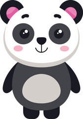 Vector illustration, Funny little panda child smiling on a white background