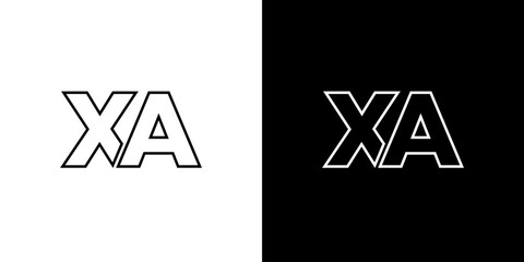 Letter X and A, XA logo design template. Minimal monogram initial based logotype.