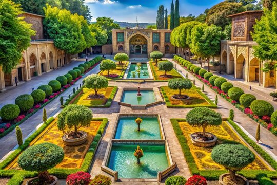 AI Photo: Hasht Behesht Garden, Isfahan - Majestic Iranian Architecture