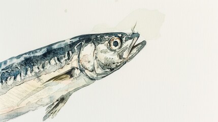 A realistic illustration of a fish on a clean and simple white background