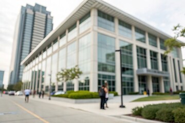 Obraz premium Blurred background city office building