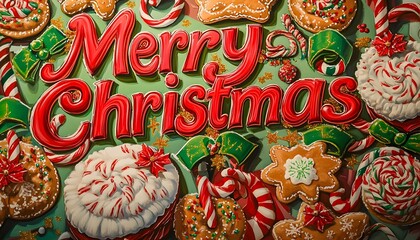 A vibrant and festive display of Christmas cookies, featuring gingerbread, candy canes, and decorated treats, perfect for celebrating the joyful holiday season.