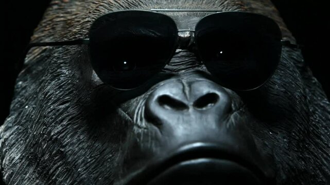 footage of gorila dark background 