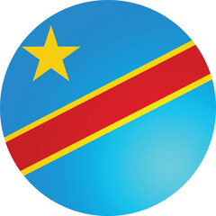 Democratic Republic of the Congo Round Flag Vector