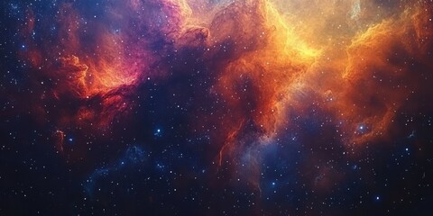 Obraz premium Vibrant Galactic Cloud in Deep Space Scene