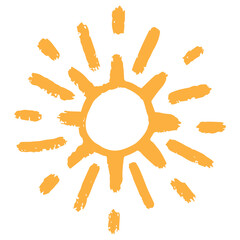 flat cute sun hand drawn vector