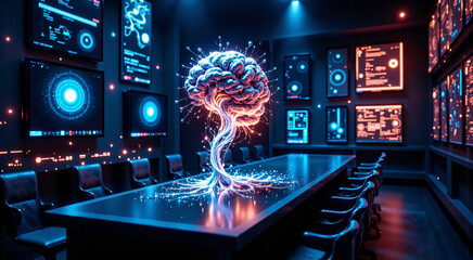 Fototapeta premium Smart Decisions: AI Boardrooms of the Future