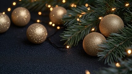 A cluster of shiny gold Christmas ornaments, perfect for decorating your tree or using as gift embellishments