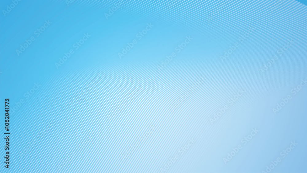 Wall mural deep sky blue gradient abstract background with stripes curve line vector image