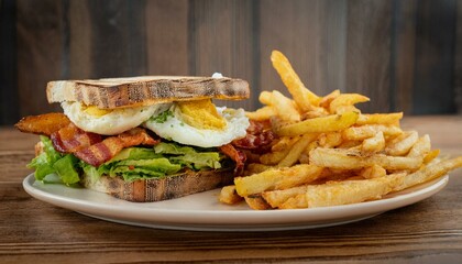 베이컨과 아보카도 야채가 들어간 샌드위치