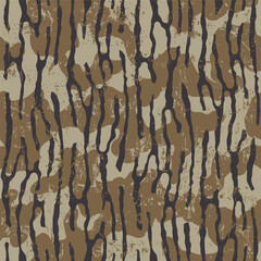 The oak bark seamless camouflage pattern combines the natural grunge rugged texture of oak tree bark with the practical design of a camouflage print.