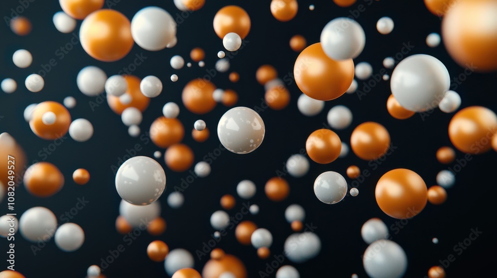 Poster dynamic simulation of colorful particles in motion digital environment abstract conceptual visualiza