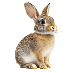 Fototapeta premium Captivating Close-Up of a Rabbit in a Natural Setting - Perfect for Nature Lovers and Wildlife Enthusiasts, on the transparent background