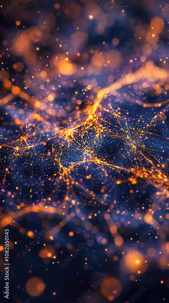 Poster illuminating neural connections abstract digital artwork cosmic environment high-definition viewpoin