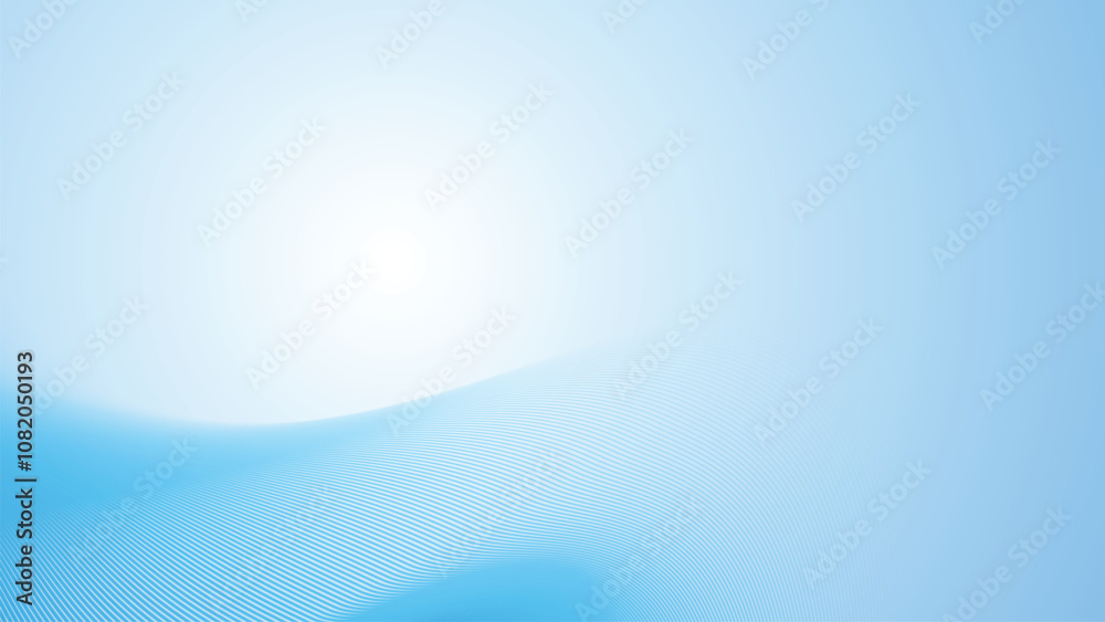 Wall mural deep sky blue gradient abstract background with stripes curve line vector image