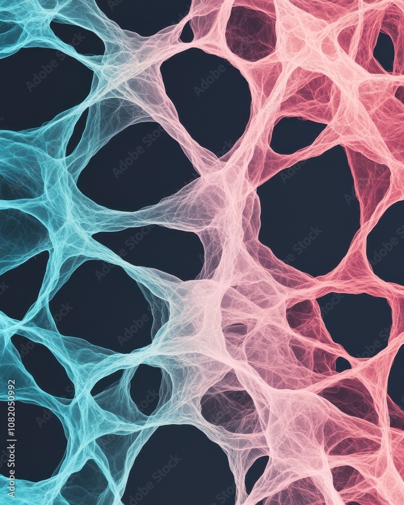 Poster dynamic abstract network connections in digital art creative visualization graphic design multicolor